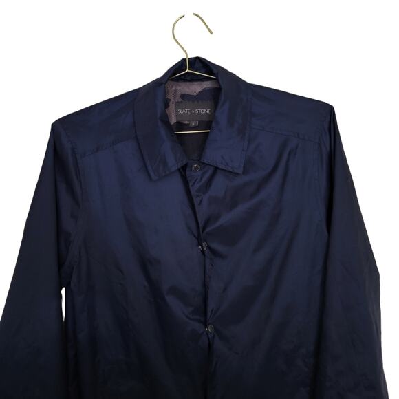 Slate & Stone Mens Sz Small S Button Up Coach Windbreaker Jacket Nylon - Picture 5 of 9
